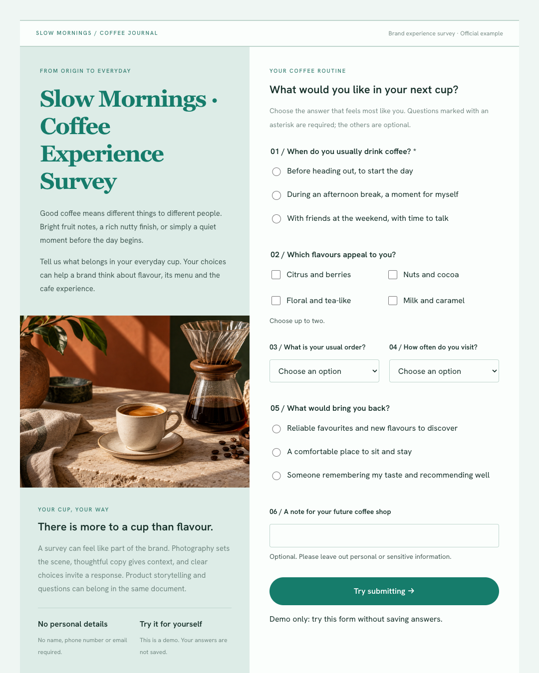 Survey form